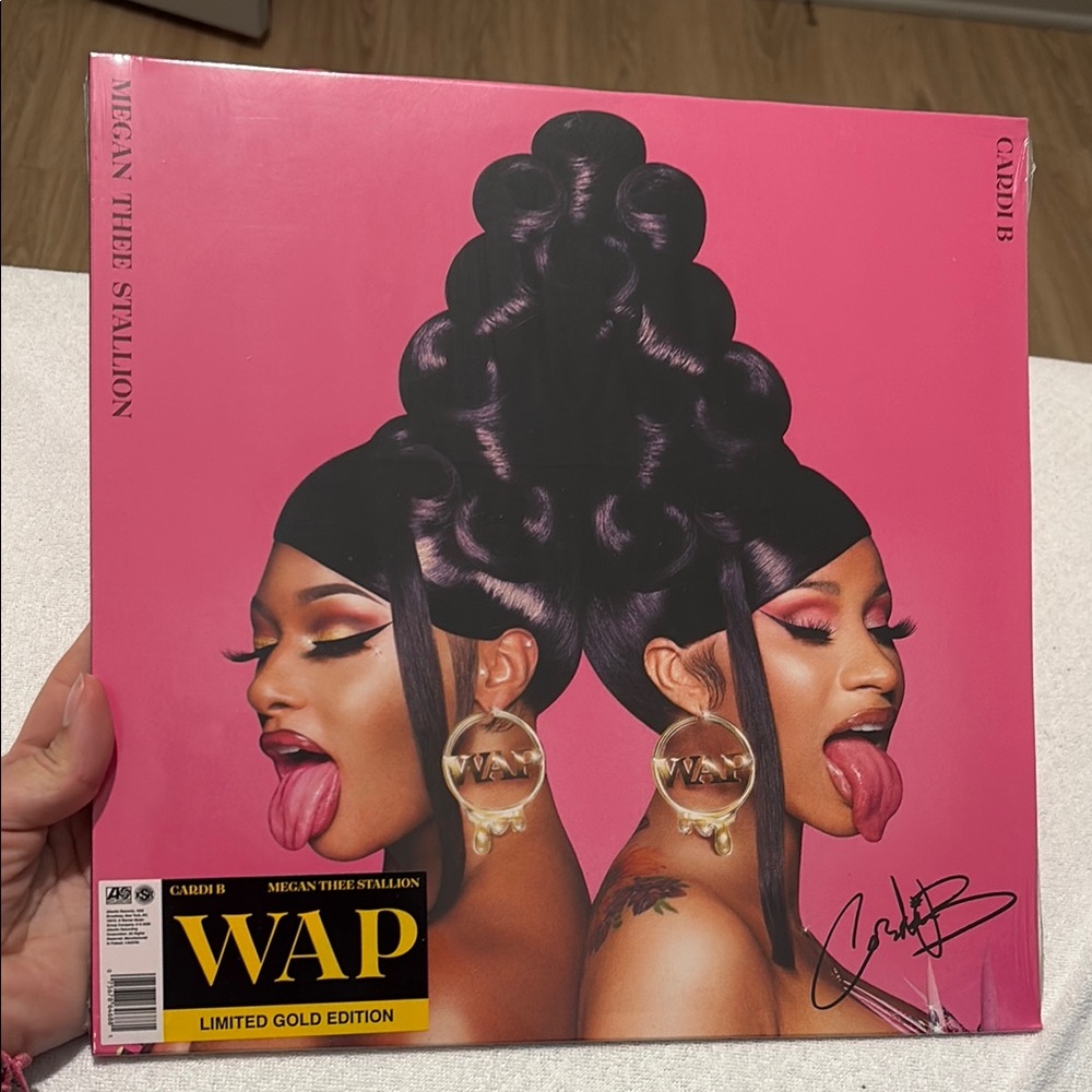 Cardi B & Megan Thee Stallion – WAP 12″ Gold Vinyl – Limited “Tongue‑Out” Cover